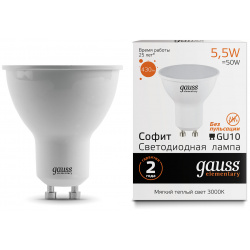 Светодиодная лампа Gauss Софит 5 5W 430Lm 3000K GU10 13616 