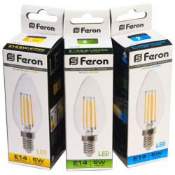 Светодиодная лампа Feron 5W 530Lm 2700K E14 25572
