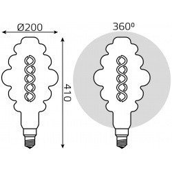 Светодиодная филаментная лампа Gauss G95 8W 380Lm 2700K E27 159802008