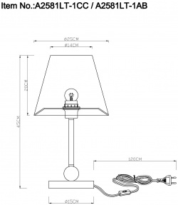 Кабинетная настольная лампа Arte Lamp ELBA A2581LT 1CC