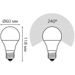 Светодиодная лампа Gauss ELEMENTARY A60 15W 1320lm 3000K E27 23215