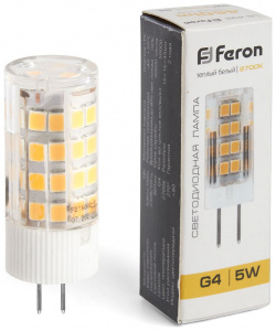 Светодиодная лампа Feron 5W 460Lm 2700K G4 25860 