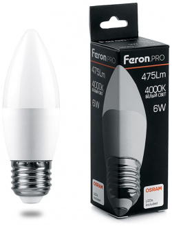 Светодиодная лампа Feron LB 1306 Свеча 6W 475Lm 4000K E27 38051 
