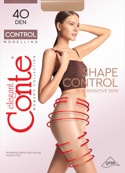 Колготки полиамидные женские Conte ⭐️  с утягивающими удлиненными шортиками Control 40 Lycra® шадэ цвета
