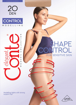 Колготки полиамидные женские Conte ⭐️  с утягивающими удлиненными шортиками Control 20 Lycra® шадэ цвета