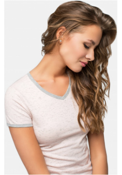 Джемпер женский Conte ⭐️  Меланжевая футболка из хлопка LD 635 с
