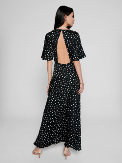 Платье женское Conte ⭐️  макси в горошек с разрезами и открытой спиной LPL 1136
