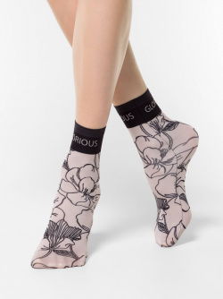 Носки женские Conte ⭐️  с тату рисунками "Flower"