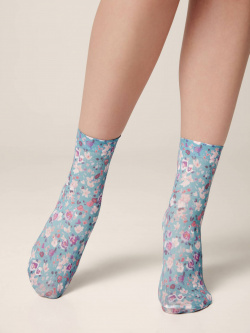 Носки женские Conte ⭐️  с микрофиброй «Flower garden» Мягкие эластичные