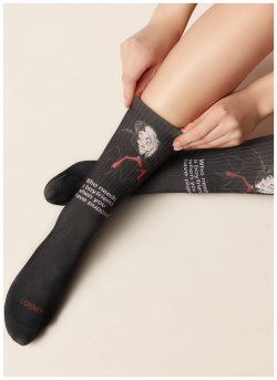 Носки женские Conte ⭐️  Удлиненные с хлопком «Сruella» ©Disney
