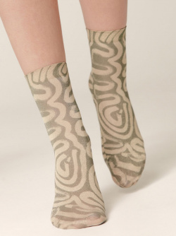 Носки женские Conte ⭐️  Сияющие с рисунком «Sand»