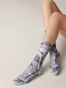 Носки женские Conte ⭐️  Удлиненные с хлопком «Prints»