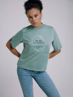 Джемпер женский Conte ⭐️  Oversize футболка из хлопка «The future» LD 1656