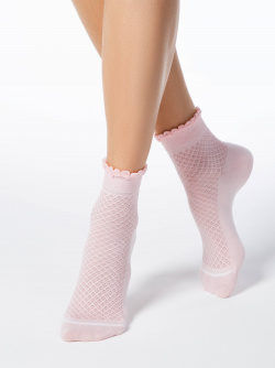Носки женские Conte ⭐️  Ажурные хлопковые CLASSIC с пикотом тонкие