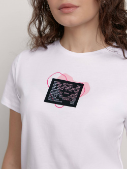 Джемпер женский Conte ⭐️  Базовая футболка из хлопка с рисунком «Hold love» LD 2214