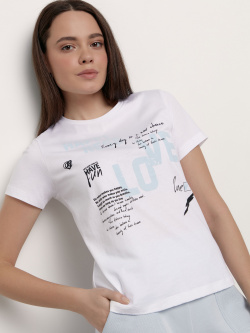 Джемпер женский Conte ⭐️  Базовая футболка из хлопка с рисунком «Love» LD 2129 Б