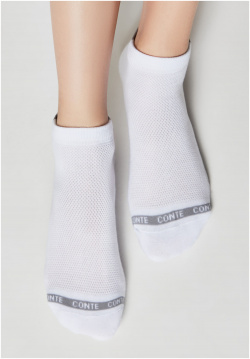 Носки женские Conte ⭐️  Короткие из хлопка с рисунком "сетка" и махровой стопой Х