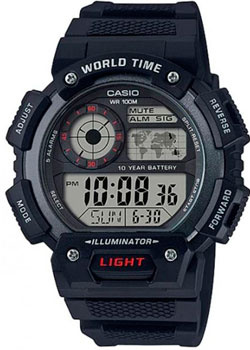 Японские наручные  мужские часы Casio AE 1400WH 1A Коллекция Digital