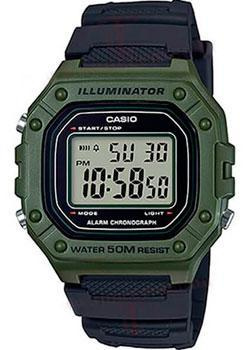 Японские наручные  мужские часы Casio W 218H 3A Коллекция Digital Электронные