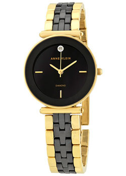 fashion наручные  женские часы Anne Klein 3158BKGB Коллекция Diamond Кварцевые