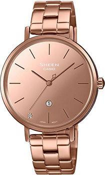 Японские наручные  женские часы Casio SHE 4544PG 4AUDF Коллекция Sheen
