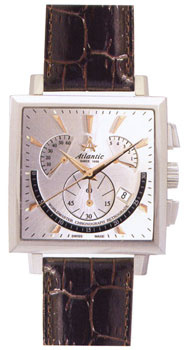 Швейцарские наручные  мужские часы Atlantic 54450 43 21 Коллекция Worldmaster
