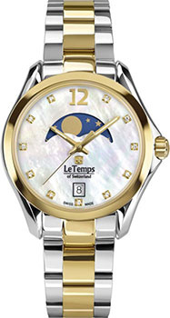 Швейцарские наручные  женские часы Le Temps LT1030 69BT01 Коллекция Sport Elegance Moon Phase