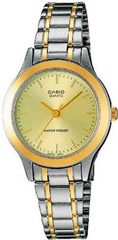 Японские наручные  женские часы Casio LTP 1128G 9A Коллекция Analog
