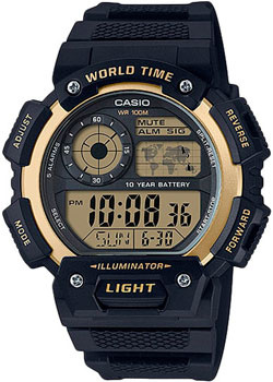 Японские наручные  мужские часы Casio AE 1400WH 9A Коллекция Digital Электронные