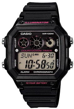 Японские наручные  мужские часы Casio AE 1300WH 1A2 Коллекция Digital