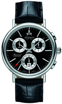 Швейцарские наручные  мужские часы Atlantic 50441 41 61 Коллекция Seacrest Chono