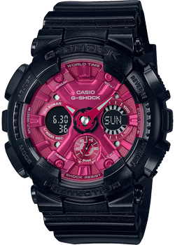 Японские наручные  женские часы Casio GMA S120RB 1A Коллекция G Shock