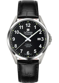 Швейцарские наручные  мужские часы Le Temps LT1025 07BL81 Коллекция Titanium Gent