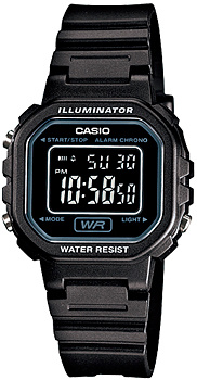 Японские наручные  женские часы Casio LA 20WH 1B Коллекция Digital