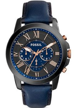 fashion наручные  мужские часы Fossil FS5061 Коллекция Grant Кварцевый хронограф
