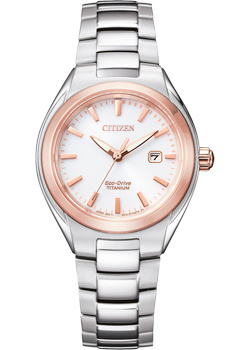 Японские наручные  женские часы Citizen EW2616 83A Коллекция Super Titanium