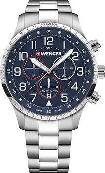 Швейцарские наручные  мужские часы Wenger 01 1543 118 Коллекция Attitude Chrono