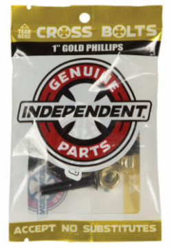 Винты для скейтборда INDEPENDENT Phillips Hardware Black/Gold 1 дюйм 659641887817 
