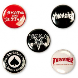 Значок THRASHER Logo Buttons (5 Pack) 2021 2000000536422 украсит