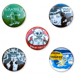 Значок THRASHER Usual Suspects Buttons  2023 2000000679617