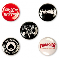 Значок THRASHER Logo Buttons  2023 2000000679464 Яркий от