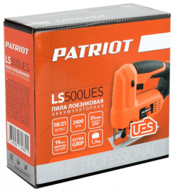 Аккумуляторный лобзик Patriot LS 500UES (бесключевая замена оснастки  материал алюминий ход штока 19 мм)