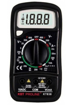 Мультиметр КВТ KT 838 PROLINE 79128 (диапазон измерения DC 0 600в / до 20а) 