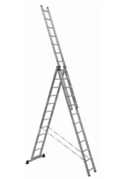 Лестница трехсекционная Алюмет H3 5312  высота 8 76м 3 секционная 3x12 алюминиевая
