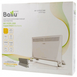 Электробатарея для отопления дома Ballu Enzo BEC/EZER 1000 (отключение при опрокидывании  мощность вт площадь 15 кв м )