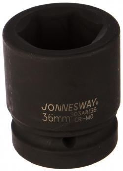 Головка торцевая ударная Jonnesway S03A8136 (квадрат 1 дюйм  размер 36мм длина 62 мм материал хром)