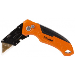 Складной строительный нож AMIGO 77201  18 мм с трапециевидным