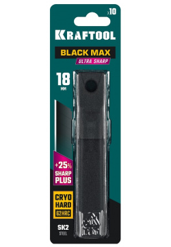 Сегментированные лезвия для канцелярского ножа Kraftool Black max 09602 18 S10 (10 шт  мм 8 сегментов)
