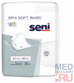 Пеленки SENI SOFT BASIC одноразовые  60x60 см 30 шт