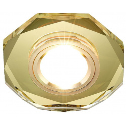 Встраиваемый точечный зеркальный светильник MR16 Ambrella light Crystal spot 8020 GOLD 